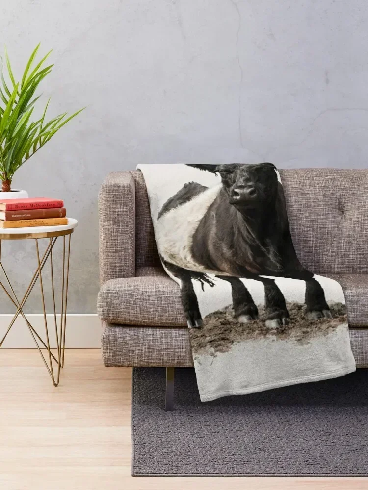 Одеяло с ремнем из коровы Galloway винтажные модные одеяла для кровати
