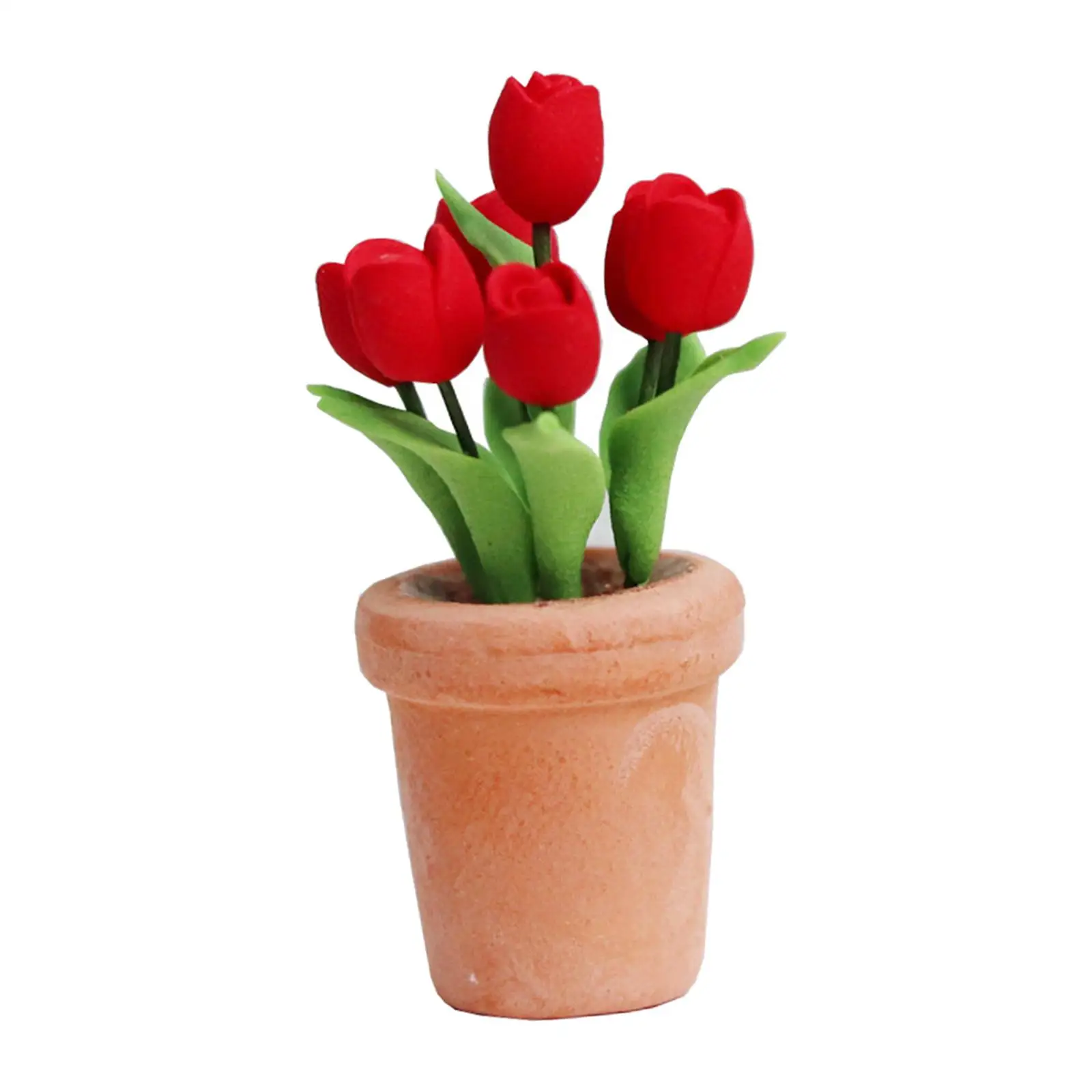

1/12 Dollhouse Potted Flower Ornament Bonsai Dollhouse Furniture for Micro Landscape Dollhouse Decoration Holiday Gifts