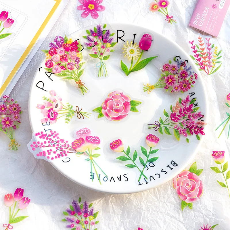

40pcs Kawaii Stationery Stickers Inflorescence DIY Craft Scrapbooking Album Junk Journal Happy Planner Diary