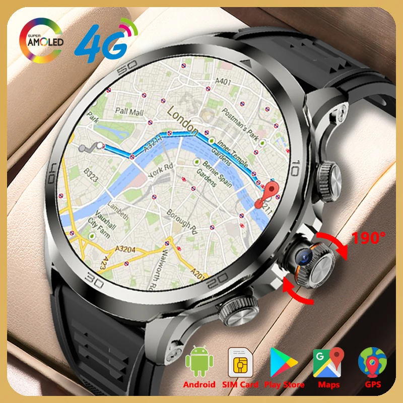 1 95-дюймовые умные часы AMOLED 4G сетчатая SIM-карта камера GPS WIFI вызов Android Google Play Maps