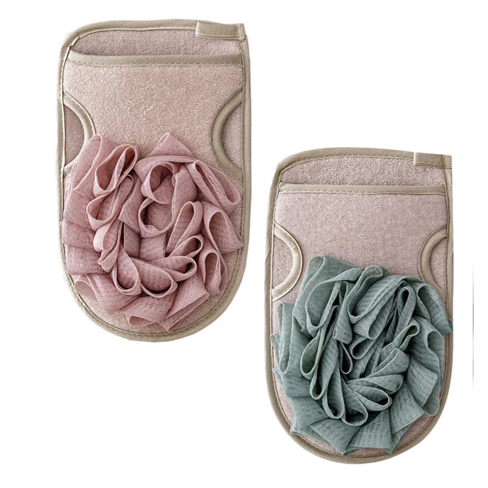 2Pcs Convenient Body Scrubbers Wear-resistant Bath Mitts Household Shower