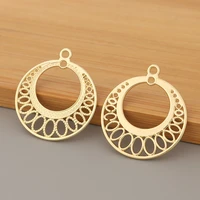 30pcslot gold tone boho hollow earring connector charms pendants for diy jewelry making accessories 32x28mm