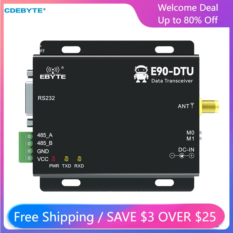 

RS232 RS485 Military Grade LoRa 33dBm 433MHz Long Range 16km Modbus Receiver Automatic Relay LBT RSSI Wireless RF Transceiver