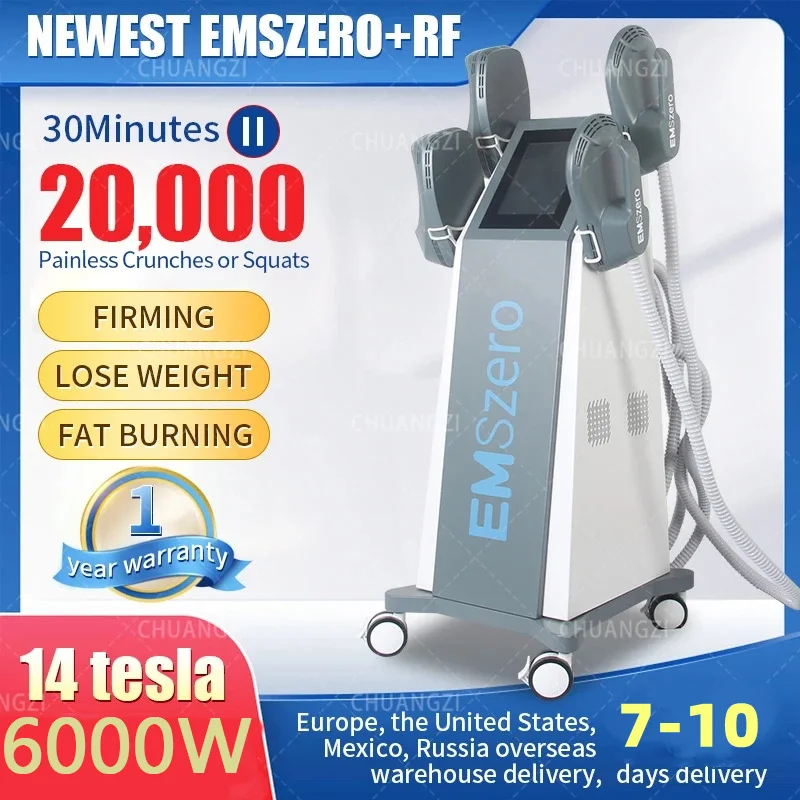 

EMS DLS-EMSLIM neo portable 14 Tesla 6000w hi-emt MUSCLE machine Handles With Pelvic Stimulation Pads Optional EMSzero salon