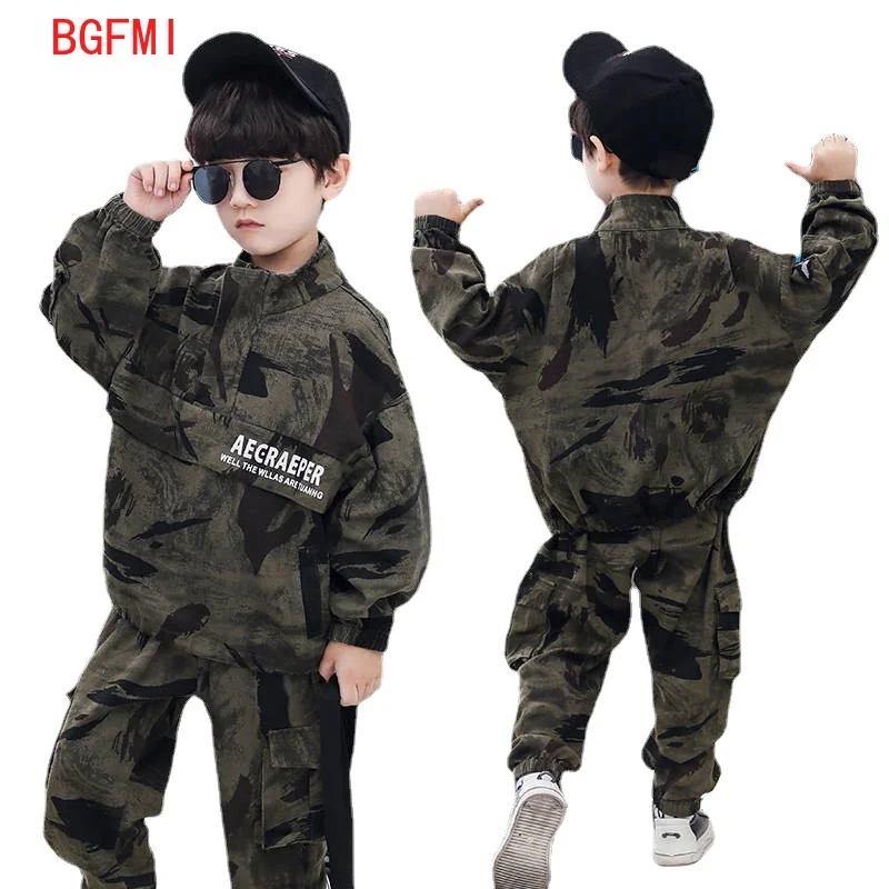 

Boys 2pcs Set Sport Suit Military Uniform Children's PUBG Sets Big Boy Girls Clothes Camouflage Suit for Kid Casual Clothing Set