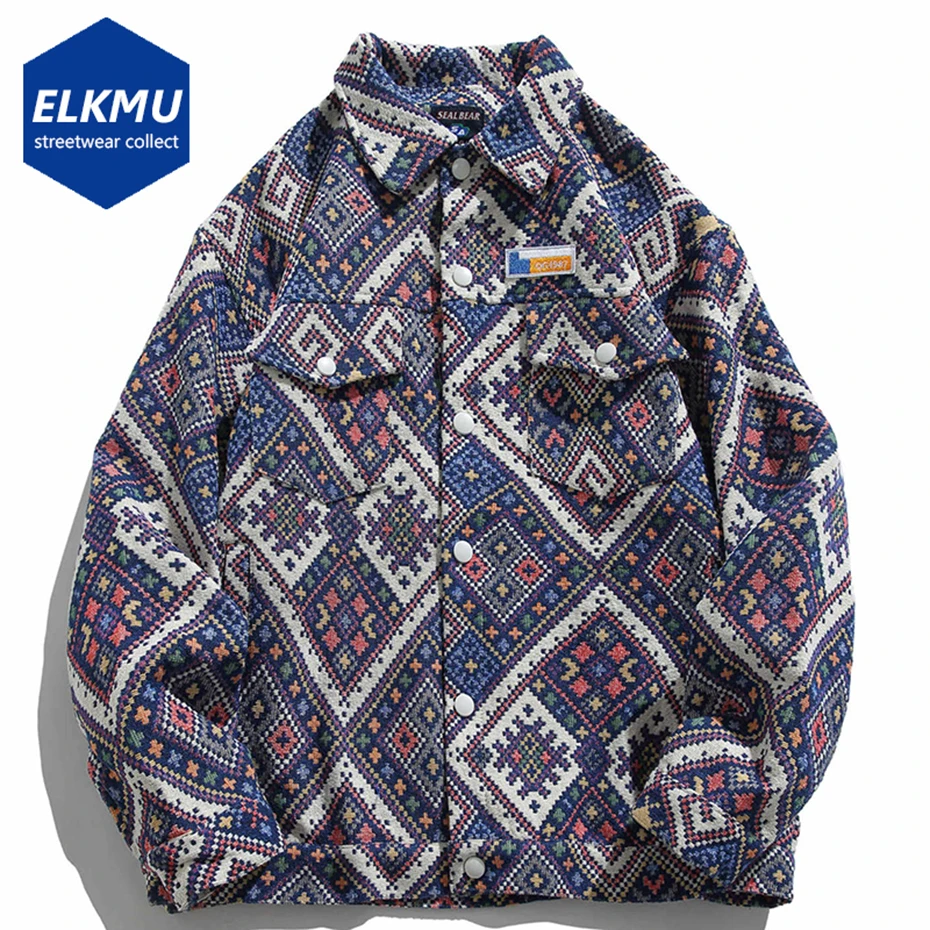 Мужская Трикотажная куртка в стиле Харадзюку оверсайз с графическим принтом