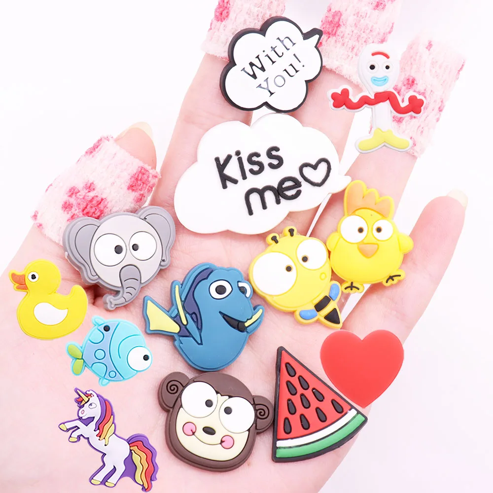 1 шт. ПВХ Мультяшные подвески для обуви Kawaii пчела слон Обезьяна арбуз курица