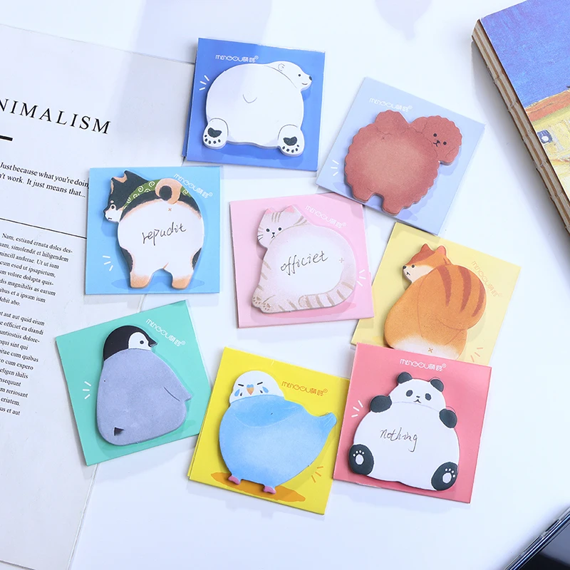 

30sheets Cute Animal butt Sticky Notes Memo Pad Bookmarks kawaii Penguin N Times Sticky Office Stationery Supply