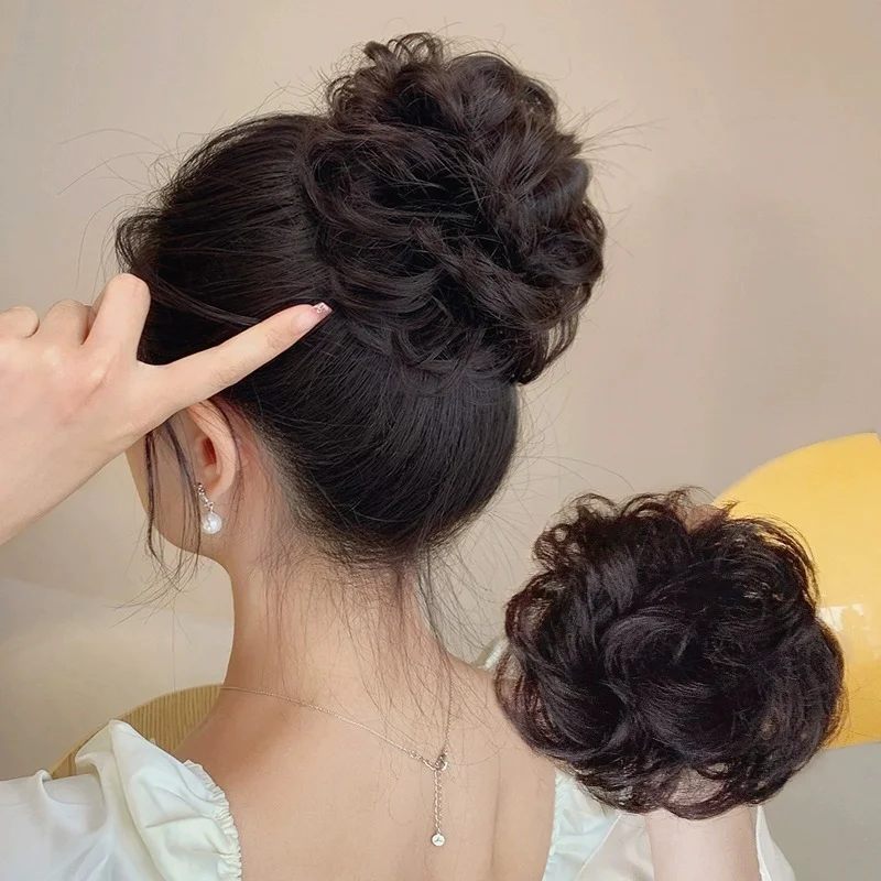 Большой синтетический пучок волос кусок волнистые кудрявые шиньон хвост