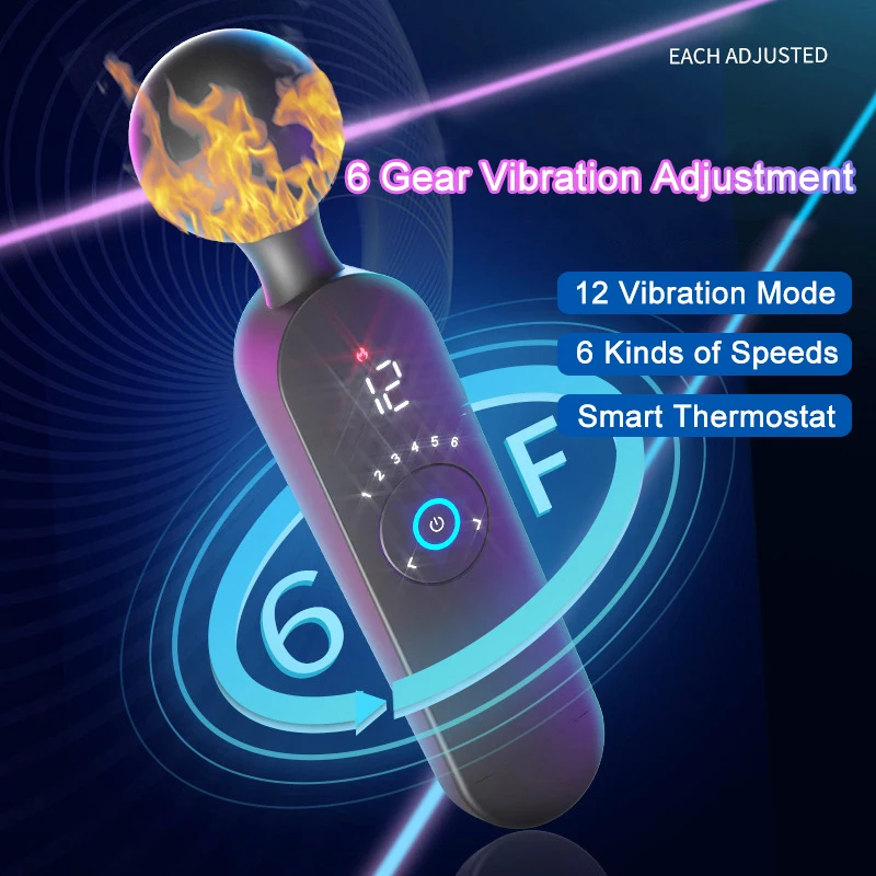 

G Spot Magic Wand Vibrator Clitoris Stimulator Sex Toys for Women Heating Digital Display Massager for Female Juguetes Sexuales
