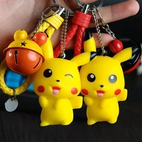 cartoon toy pikachu doll keychain couple pendant pokemon car key ring chain schoolbag pendant