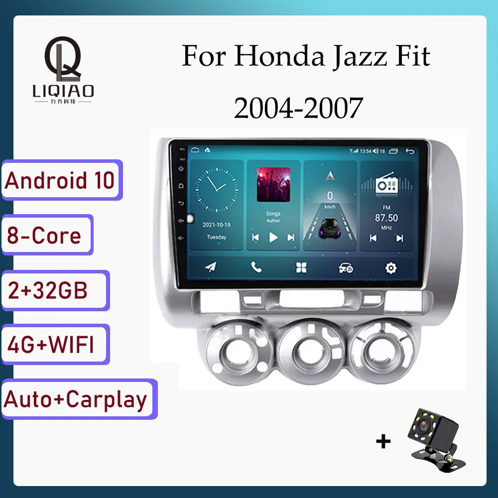 

2 din Carplay Auto Car Radio For Honda Jazz Fit 2004-2007 RHD Android Car Multimedia DVD Player Head Unit GPS Navi Bluetooth BT