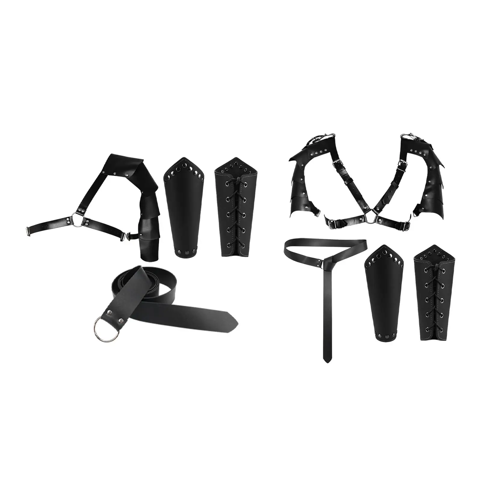 

Mens Medieval Knight Costume Accessory Classic PU Leather Waist Belt Set Mans Halloween Party Retro Knight Soldier Man Costume