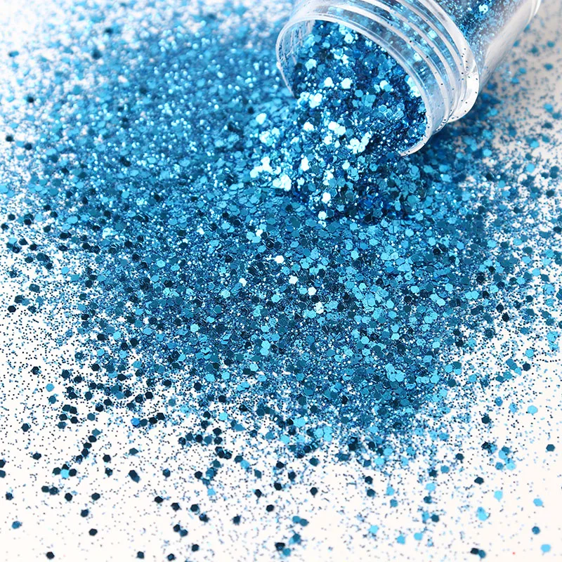 

Пудра для ногтей небесно-голубого цвета, 10 мл, серия очаровательных шестигранных кусочков блестящая голографическая, нестандартная пудра, блестки, украшения для ногтей