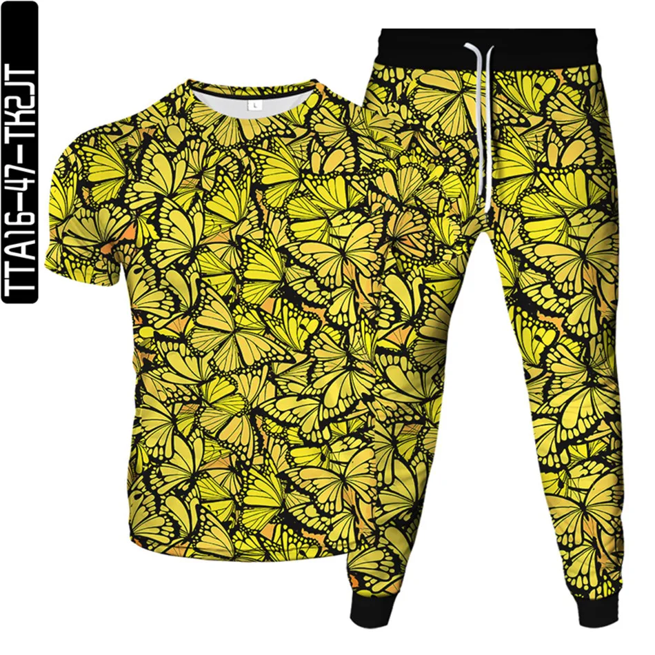 Мужской женский модный спортивный костюм золотого и синего цветов с