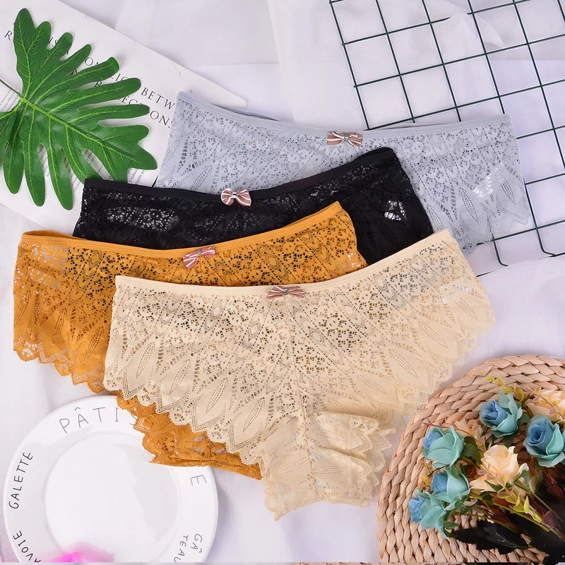 Женские кружевные трусики размера плюс сексуальное нижнее белье с заниженной