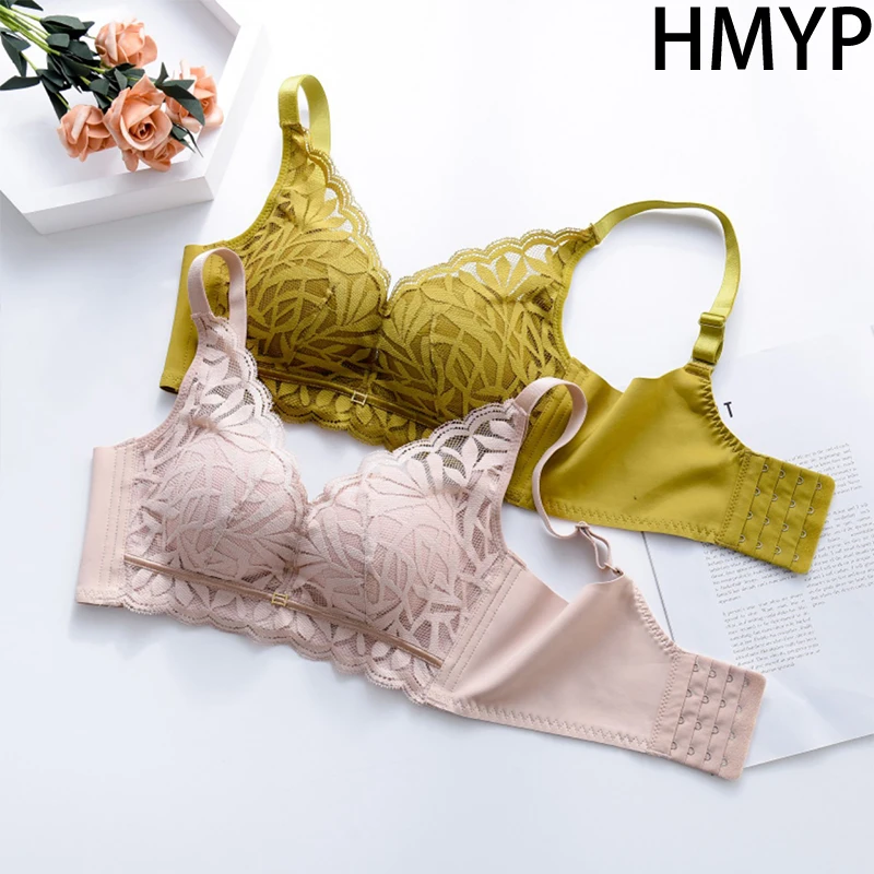 

Small Chest Gather Together Anti-Sag Bra Ventilate No Steel Ring Underwear Adjustment Type Comfort Soft Solid Color Women Bras