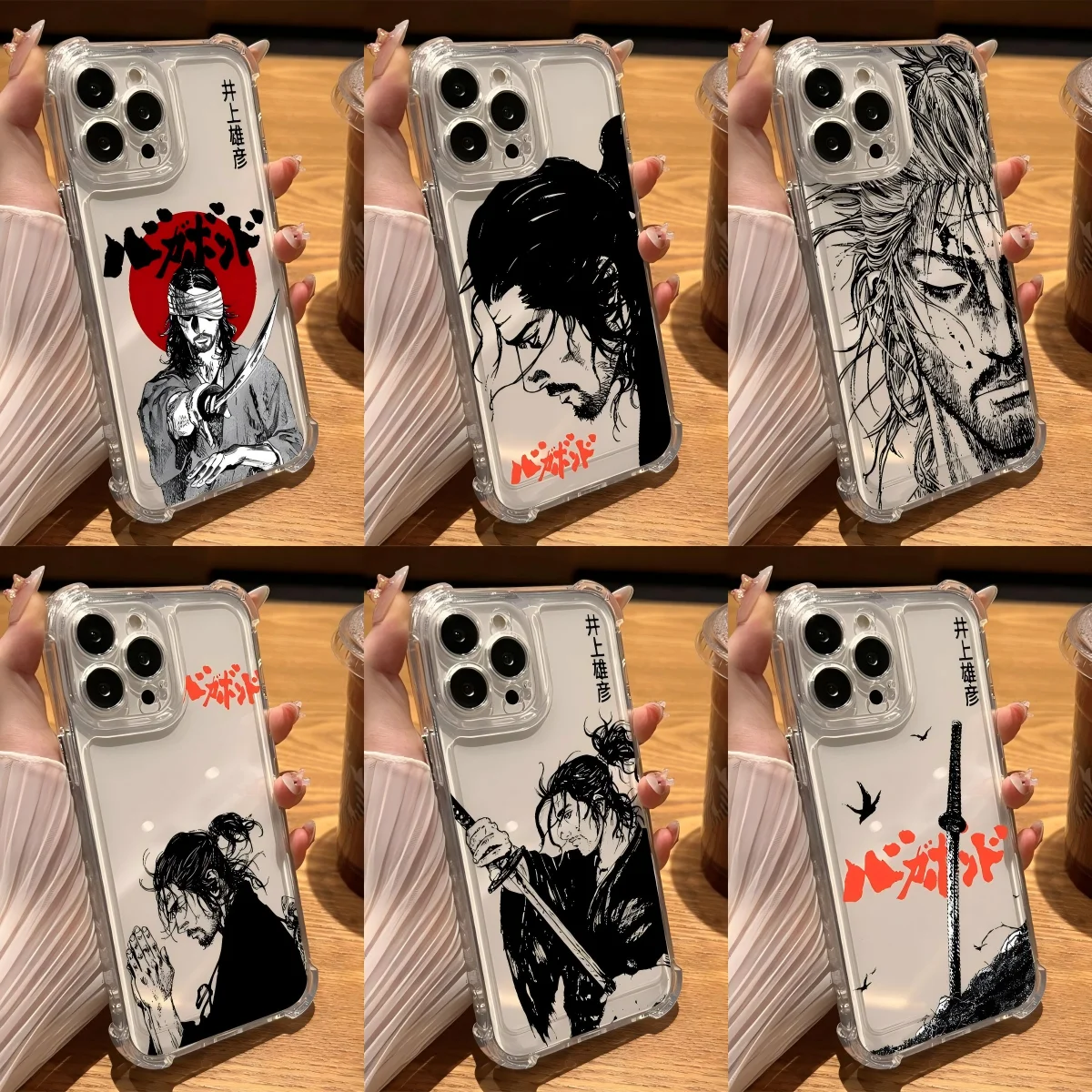 Фото Прозрачный чехол для телефона с изображением аниме MiyamotoS MushashiS VagabondS Anti Fall для Xiaomi Redmi Note 15 14 13 12 11 10 9 8 Pro Plus 4G 5G №3
