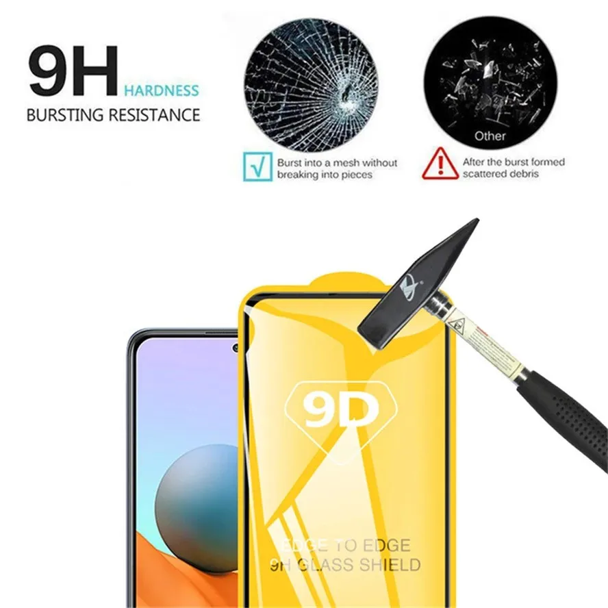 Защитное стекло 9D для Xiaomi Redmi Note 9 8 7 10 11 12 Pro пленка из закаленного стекла с защитой