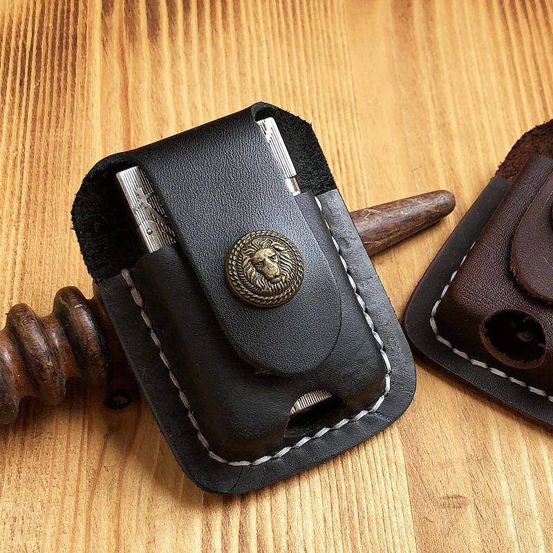 Case Cowhide Custom Protective Sleeve Lighter Storage Holste