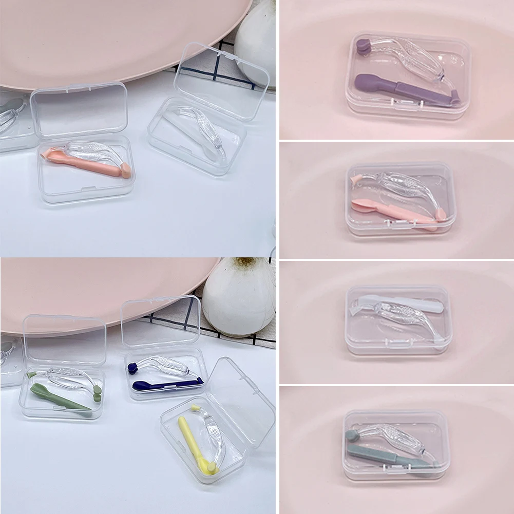 

Eye Care Contact Lenses Inserter Remover Silicone Soft Tip Tweezer Stick Case Set Wearing Tools Contact Lens Accessories 1Set