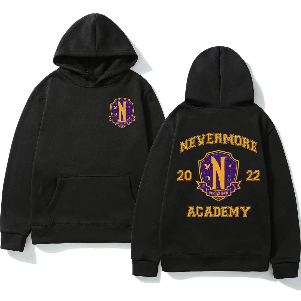 

TV Series Wednesday Addams Nevermore Academy Hoodie Gothic Hip Hop Hooded Sweatshirt Men's Women's Clothing Oversized Hoodies