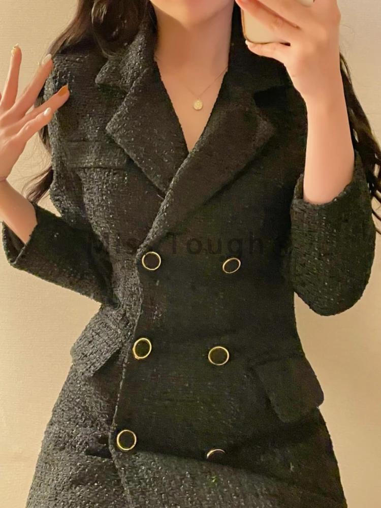 Южная Корея шикарное осеннее темпераментное изящное костюмное платье с