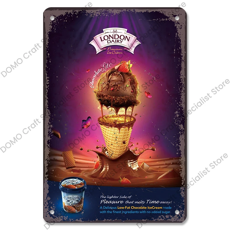 Плакат шоколадной девушки искусственный мультяшный мороженое соломка