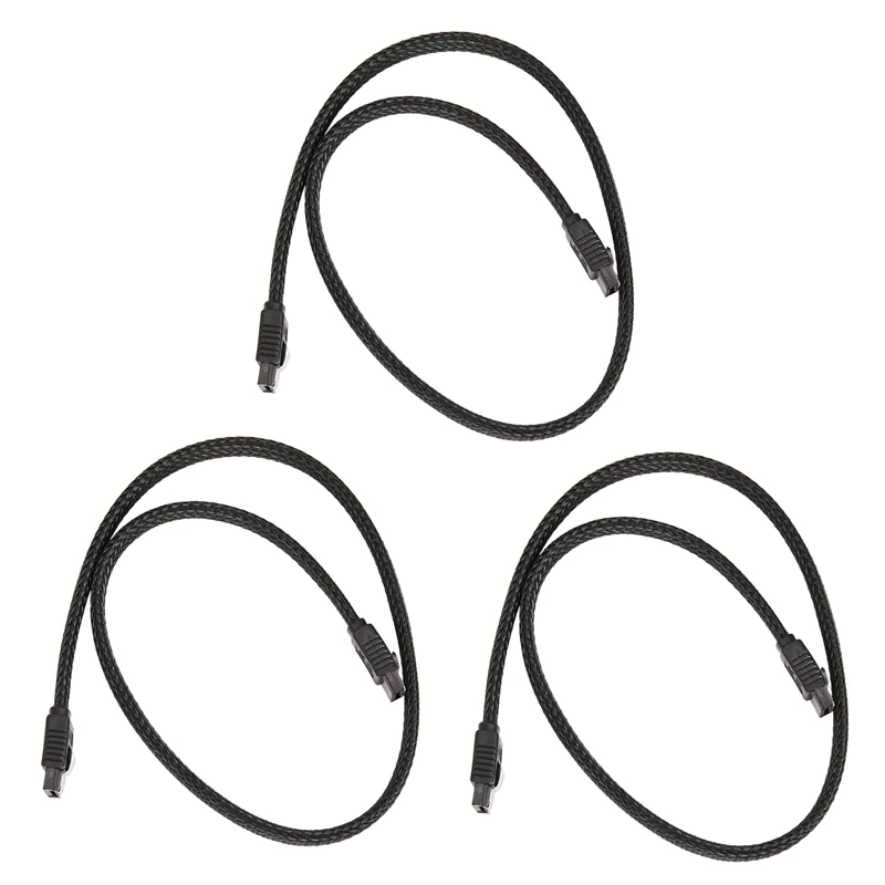 

3X 50 см SATA 3,0 III SATA3 7Pin кабель данных 6 Гб/с SSD Кабели HDD жесткий диск кабель передачи данных премиум-версии (черный)