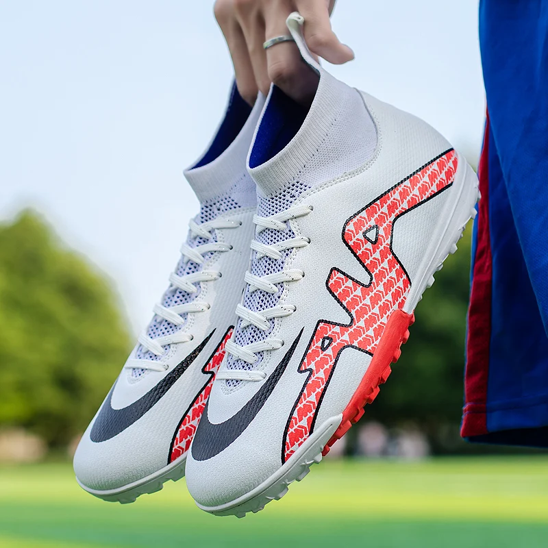 Man's Soccer Shoes Adult Kid TF/FG Outsole Non-Slip Unisex Football Cleats Outdoor Lawn Breathable Sneakers New Arrival 2022