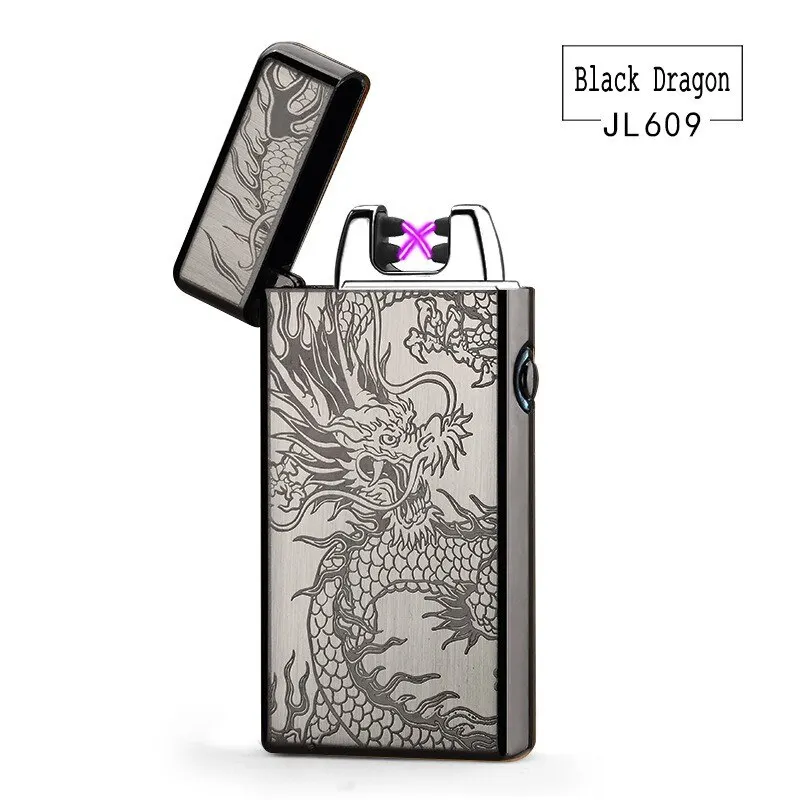 

Hot Luxury Electric Lighters, Metal Windproof USB Rechargeable Dual Arc Lighters, Portable Flameless Pulse Lighters, Men's Gifts