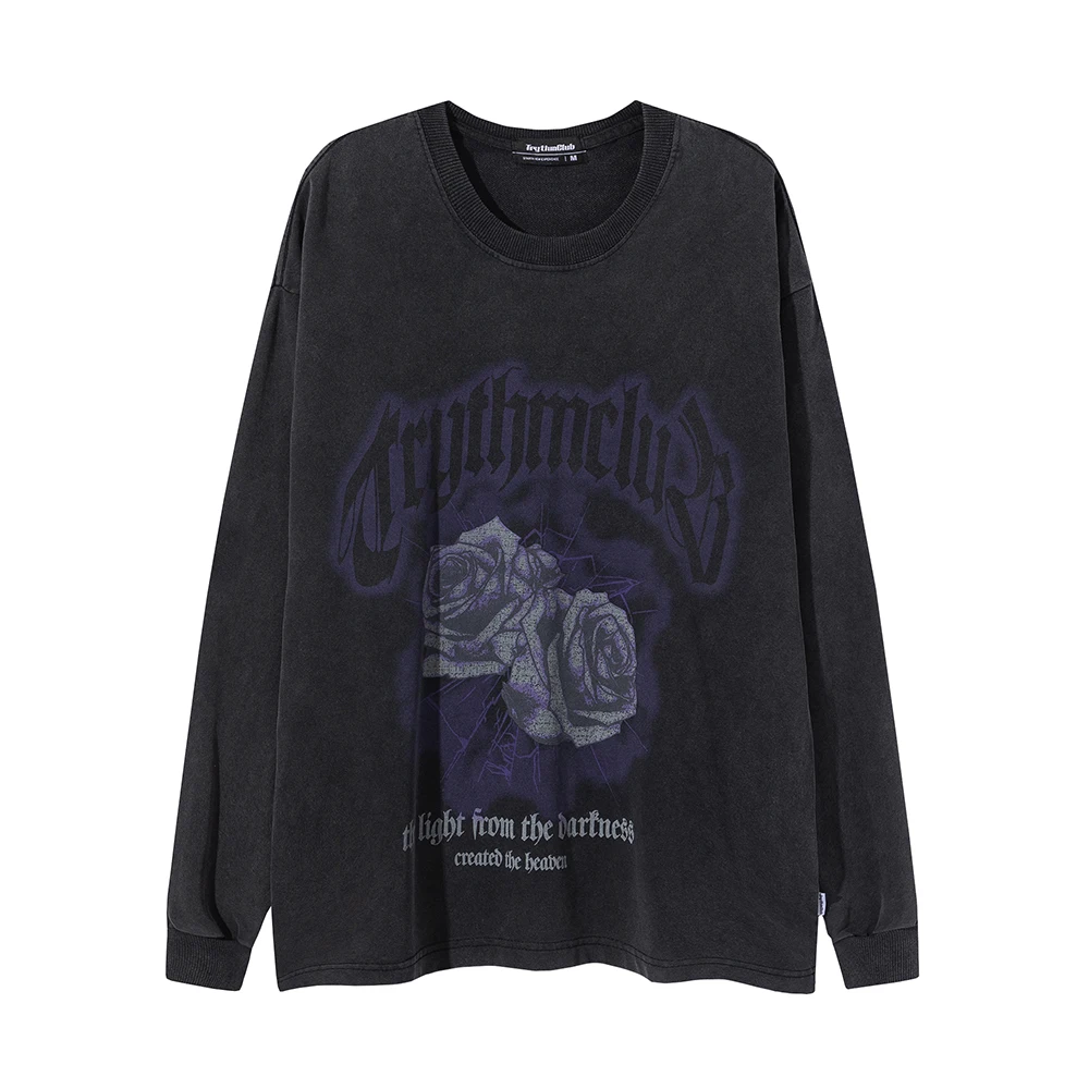 

Футболка мужская оверсайз с длинным рукавом и рисунком в стиле Харадзюку