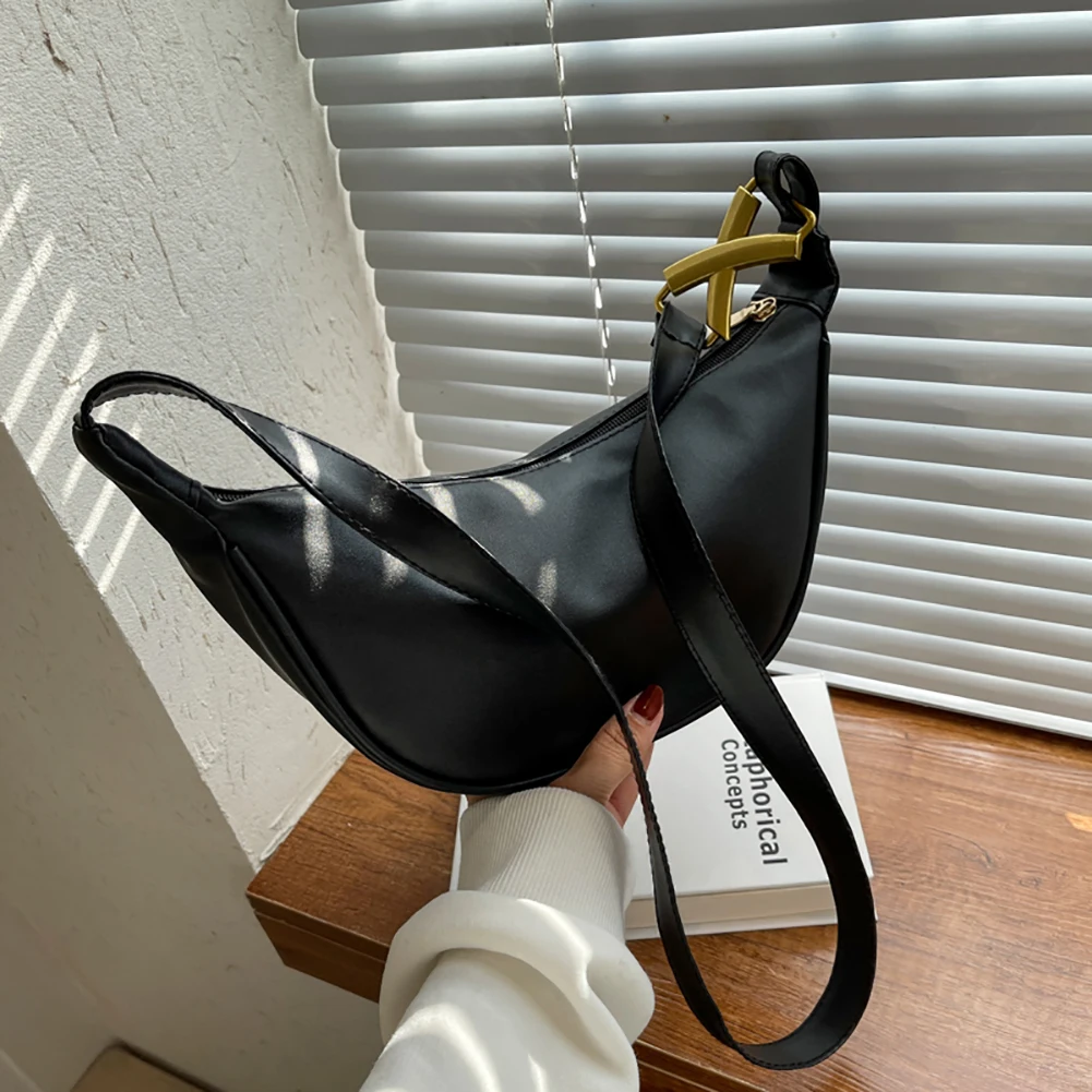 

Fashion Hobos Dumpling Shoulder Crossbody Bags Women Elegant Crescent Shoulder Purse Female Girl Soft PU Leather Zipper Handbag