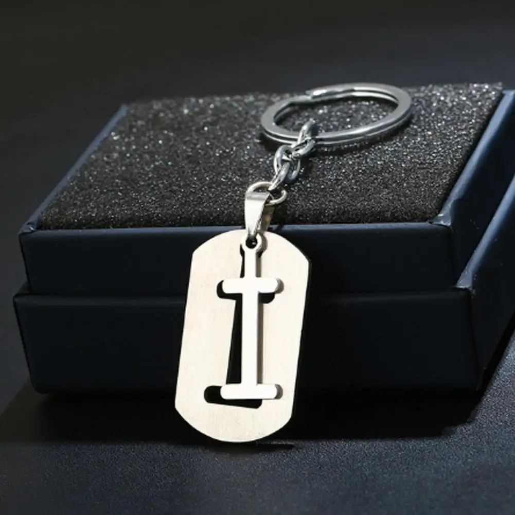 

Key Chain Multipurpose Bright Luster Hollow Out Smooth Surface Reusable DIY Stainless Steel A-Z Letters Women Men Car Key Ring H