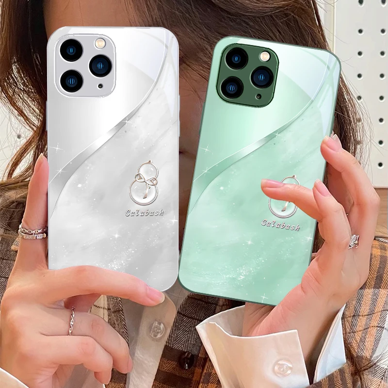 Чехол для телефона из закаленного стекла с градиентной тыквой