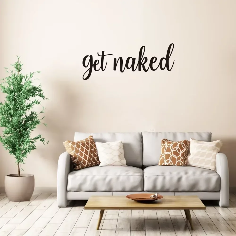 Черный Металлический Настенный Декор С Буквами Get Naked — Элегантный И Забавный Для