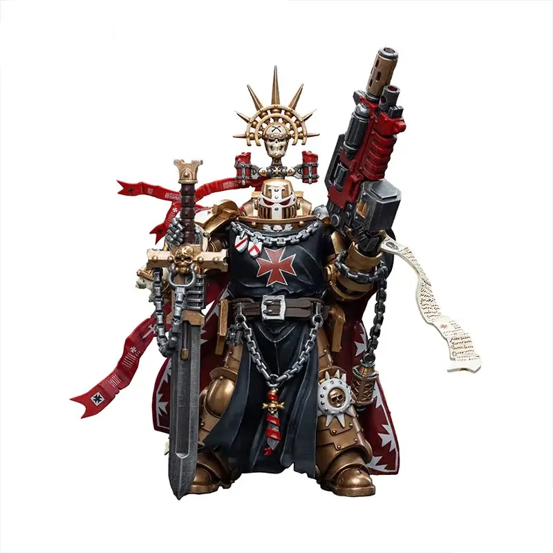 Фото JOYTOY Warhammer 1/18 экшн-фигурка черные тамплиеры высокий маршал вертлюг модель игрушка подарки для мальчика 3,75 дюйма №1