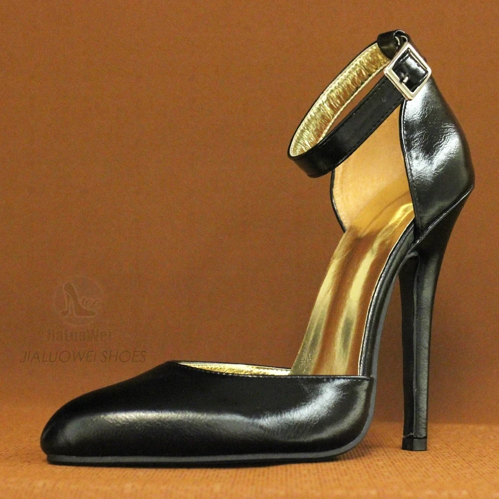 High Heel sandals For Women 2023 New 14CM High Heels Classic Ankle Strap Pointed Toe Party Club Shoes