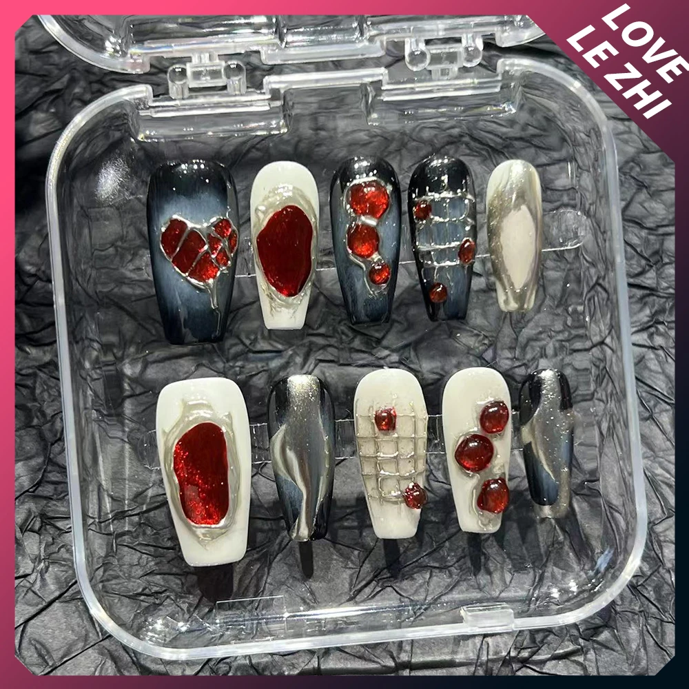 Y2K панк готический чистый ручной работы пресс на гвоздях Fleck металлический паук