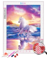 animals kid full drill unicorn diamond painting kits horse diamond embroidery decoration round drill with soft canvas