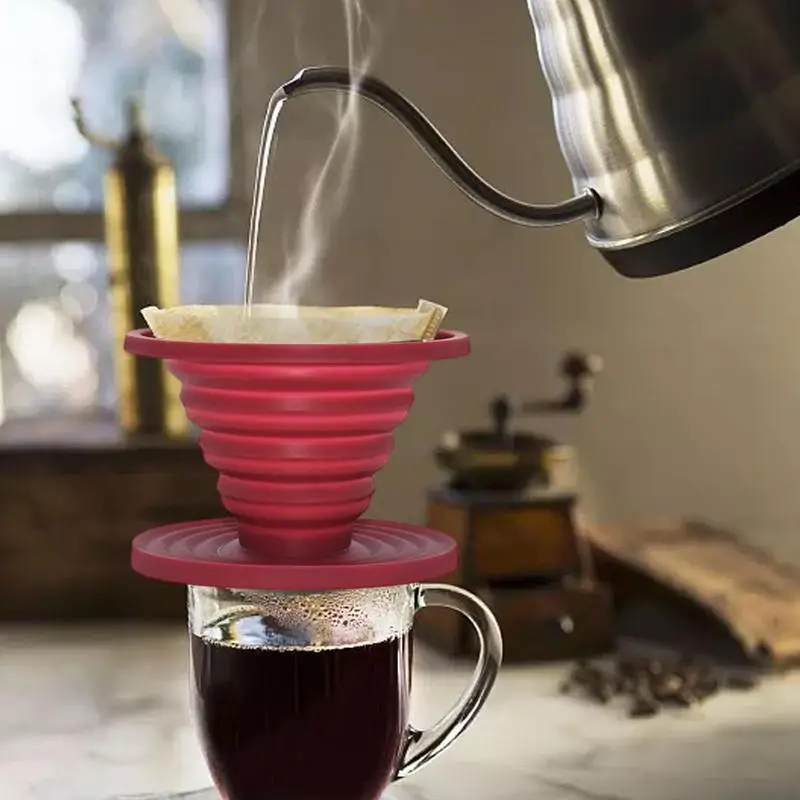 

Многоразовый складной силиконовый держатель для фильтра для кофе, аксессуары для воронки