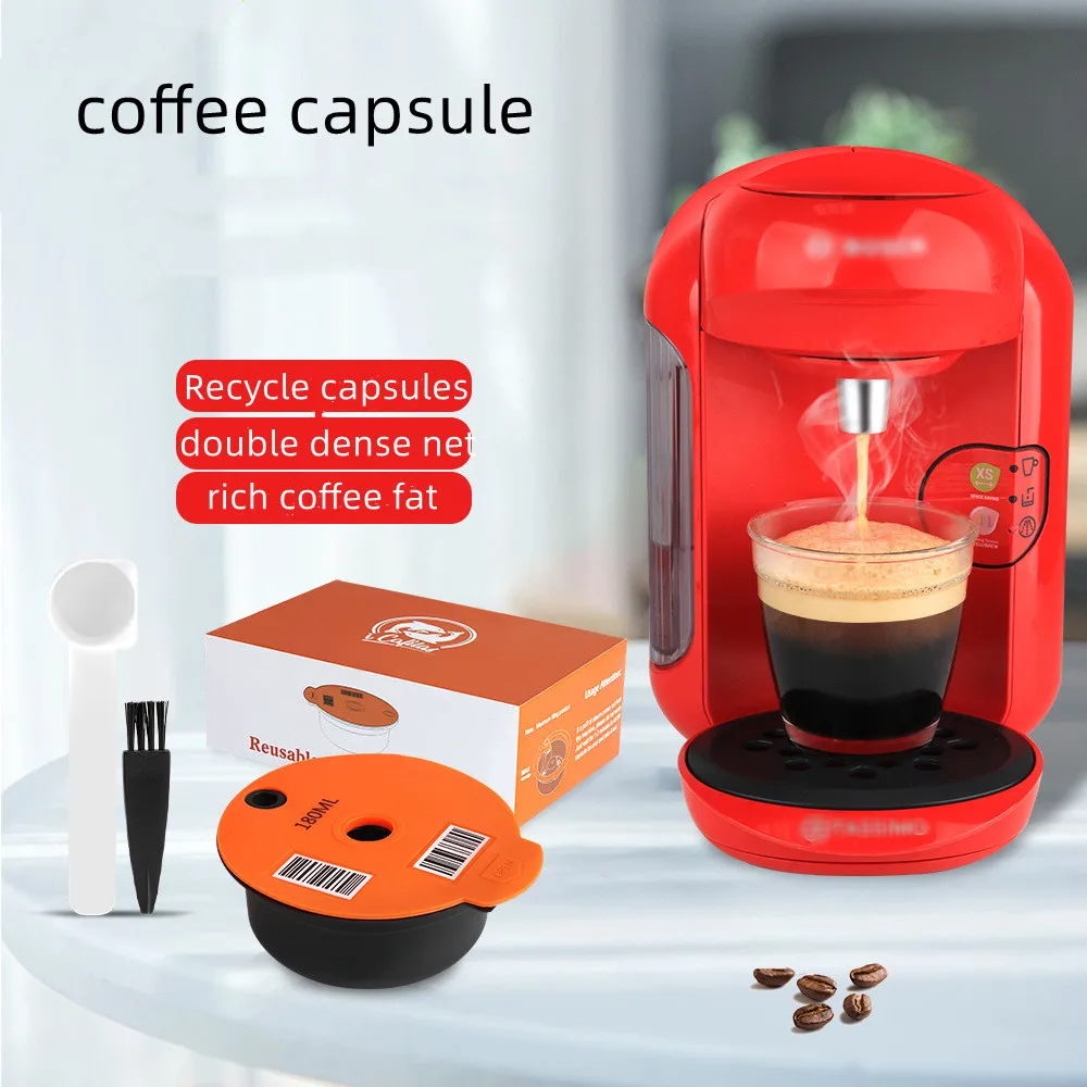

60ML / 180ML Reusable Coffee Capsule Pods for BOSCH-s Machine Tassimo Refillable Filter Maker Pod Coffee Maker Refill