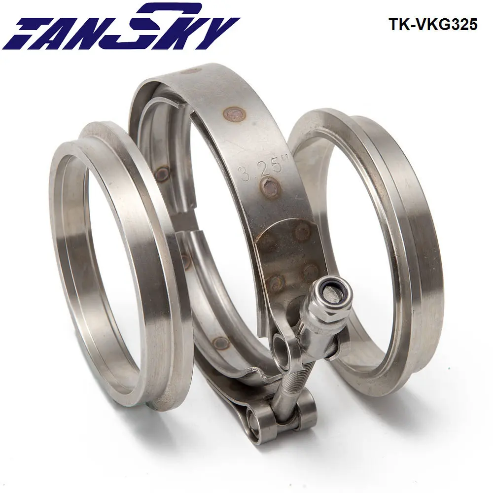 

TANSKY 3.25" V-Band Clamp & Flange Kit for Turbo Exhaust Downpipes Mild Steel Silicone TK-VKG325