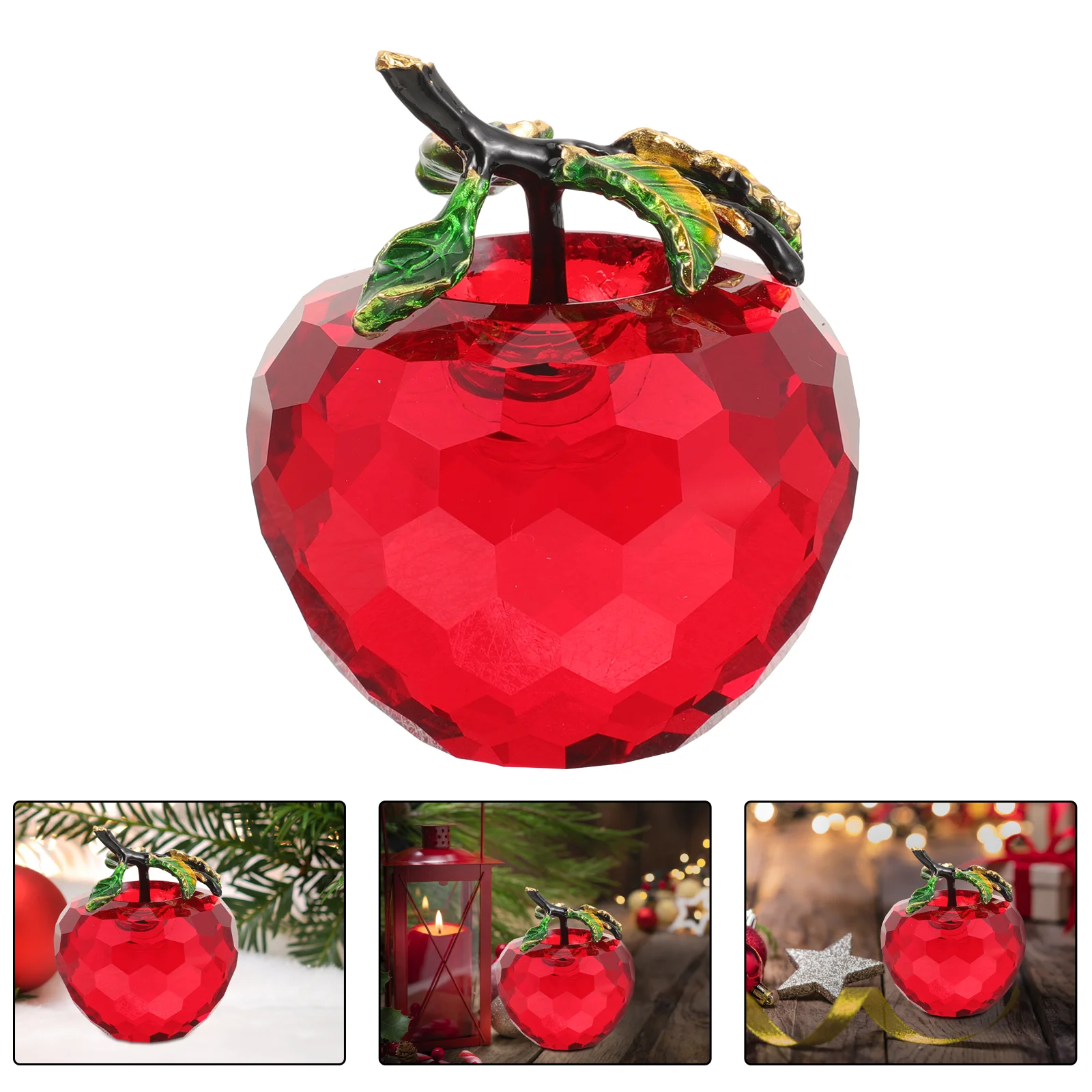 

Decorative Natural Crafts Desktop Decoration Alloy Creative Elegant Apples Nordic interior accessories Crystal