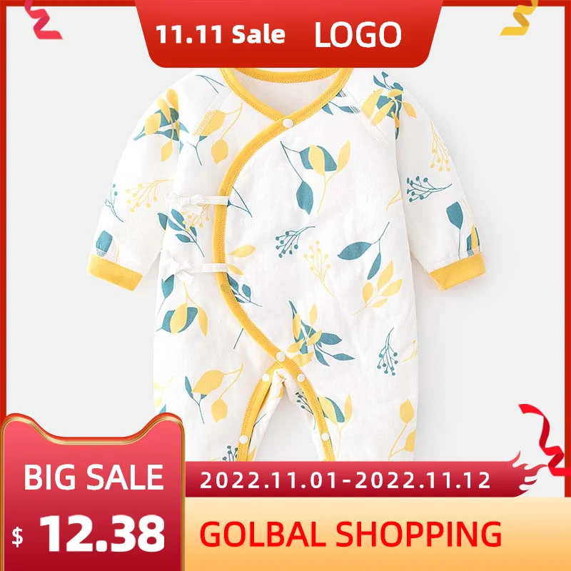

Autumn Winte Baby Romper 0 To 6 Months Infant Warm Jumpsuit Thin Cotton Thicken Bodysuit For Newborns Boy Girl Outskirts Clothes