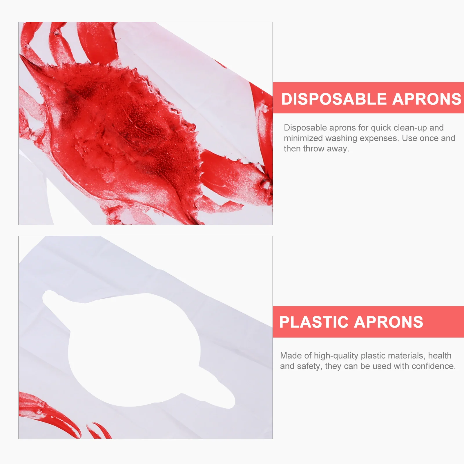 Нагрудники-крабы для взрослых 100 шт. портативный одноразовый фартук барбекю