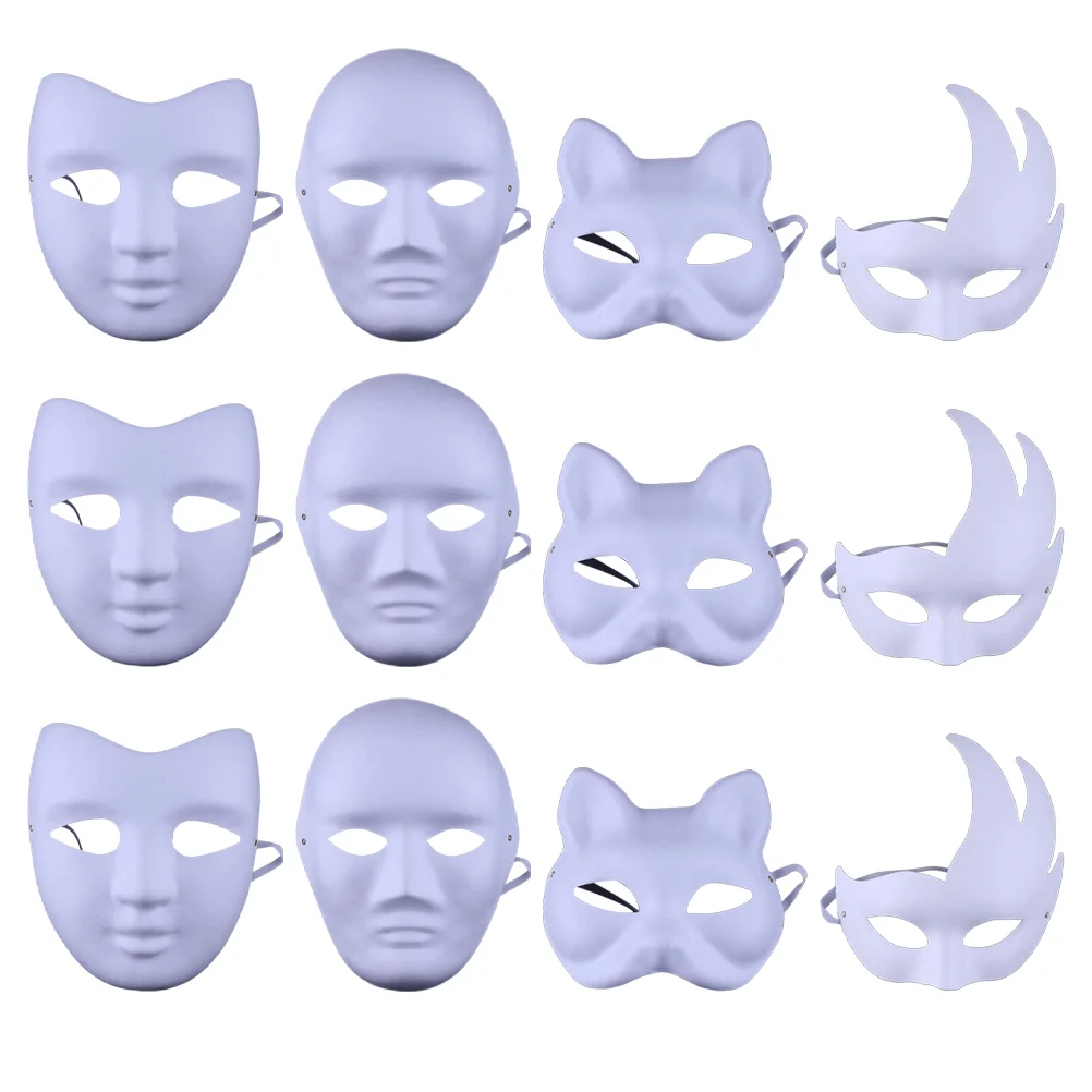

Apparel Stage Performance Blank Mask Unpainted Masquerade Masks DIY White Paper Cosplay Party