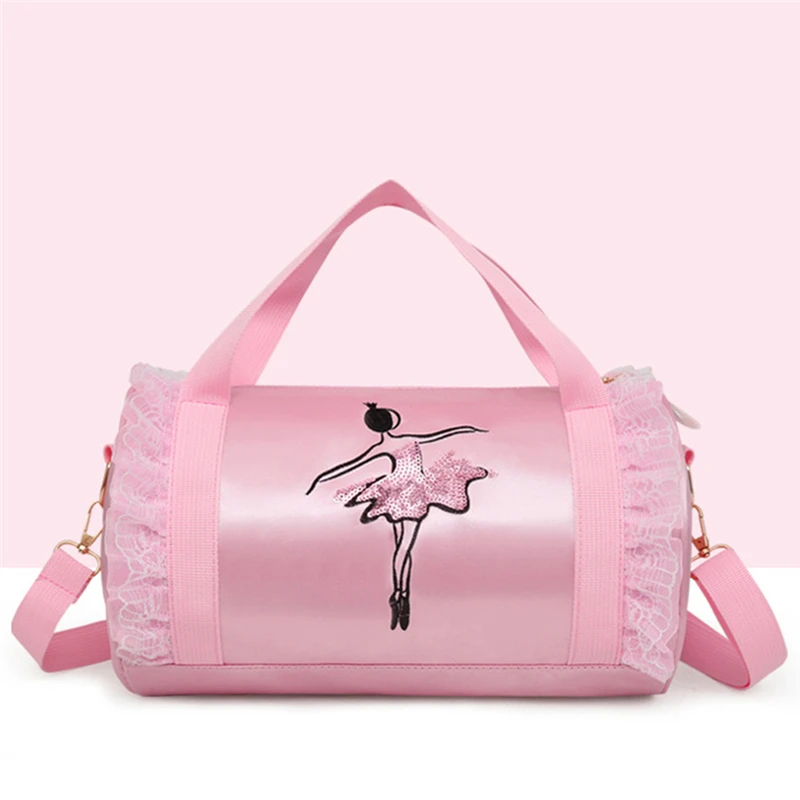 

Розовые сумки для балета и танцев на плечо, женские спортивные рюкзаки для балета для девочек, рюкзак с вышивкой, сумки для спортзала для девочек