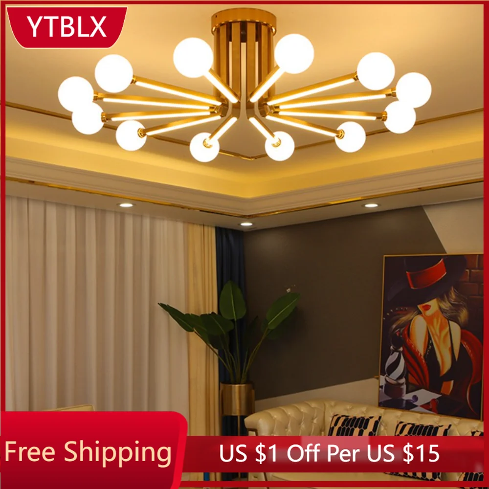 

LED Chandelier living Modern room bedroom Chandelier Ceiling dining room Black/Gold Chandelier Fixtures G9 bulb 90-260V