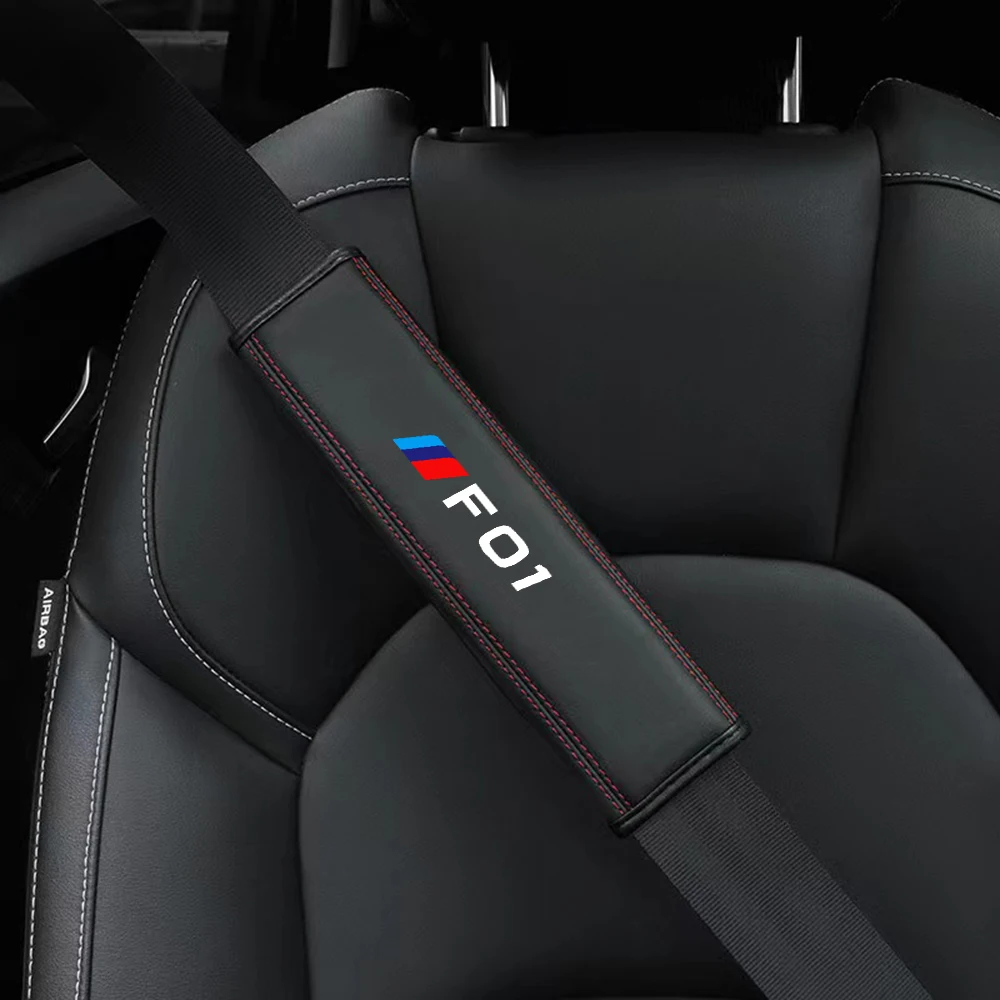 

1pcs High Quality Leather Car Seat Belt Safety Cover Shoulder Strap Pad for BMW F01 F02 F30 F34 Shoulder Protector Accessories